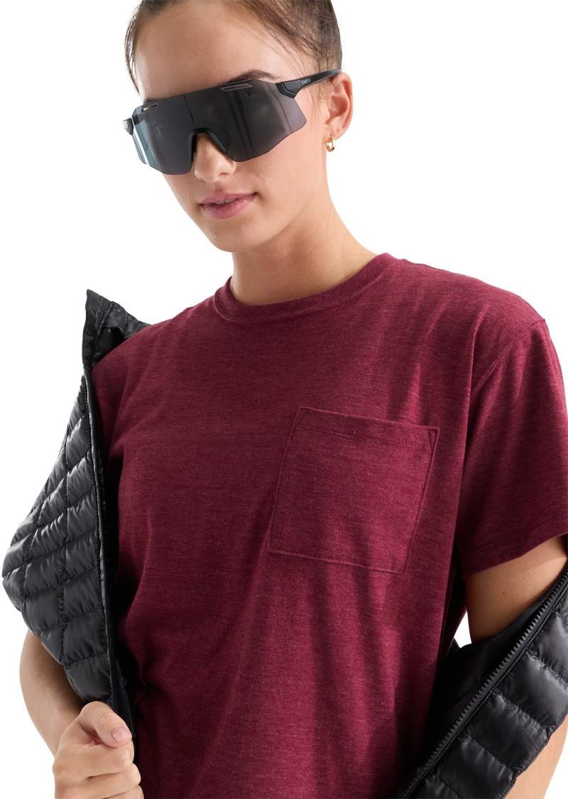 Tri-Blend Pocket SS Tee - Womens - burgundy crush white heather 1
