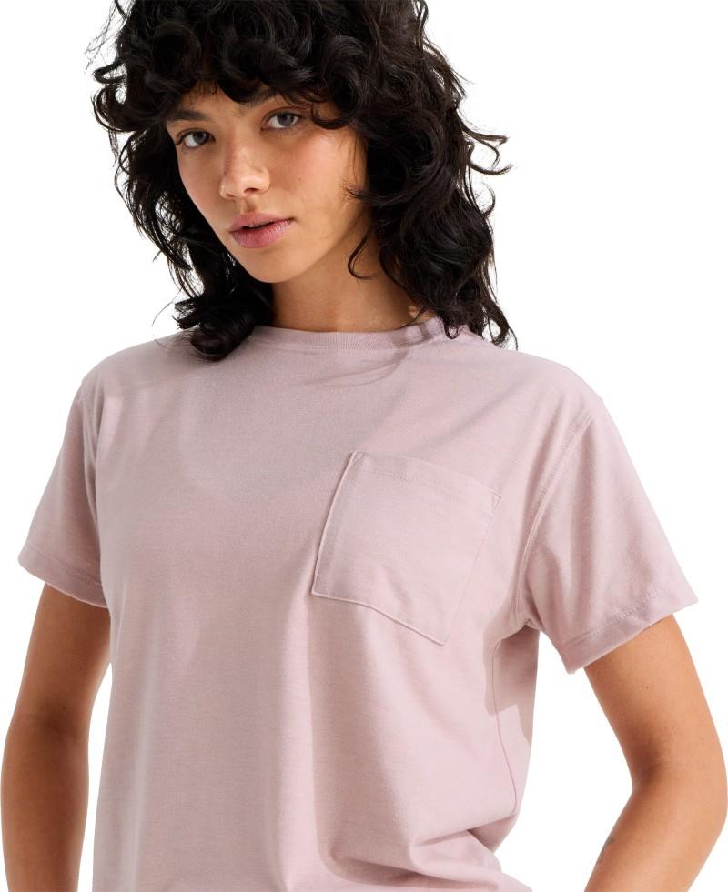 Tri-Blend Pocket SS Tee - Womens - metal pink white heather 1