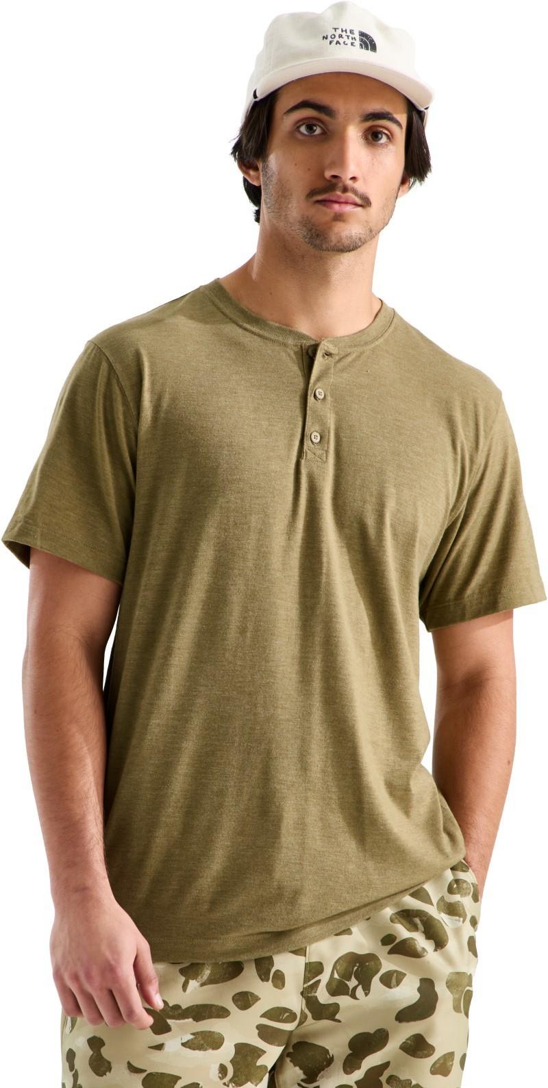 Tri-Blend SS Henley - Mens - cedar white heather 1