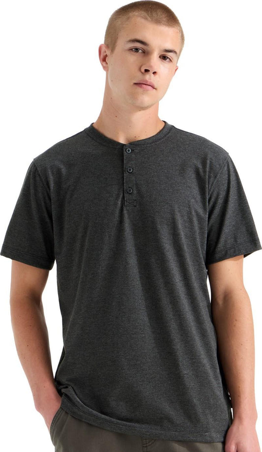 Tri-Blend SS Henley - Mens - tnf black heather 1