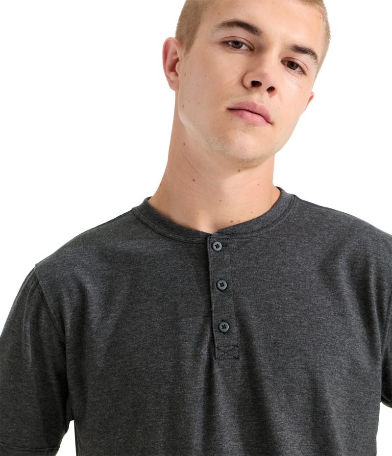Tri-Blend SS Henley - Mens - tnf black heather 1