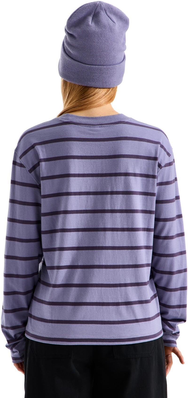 Vista Stripe LS Tee - Womens - grounded plum tnf open stripe 1