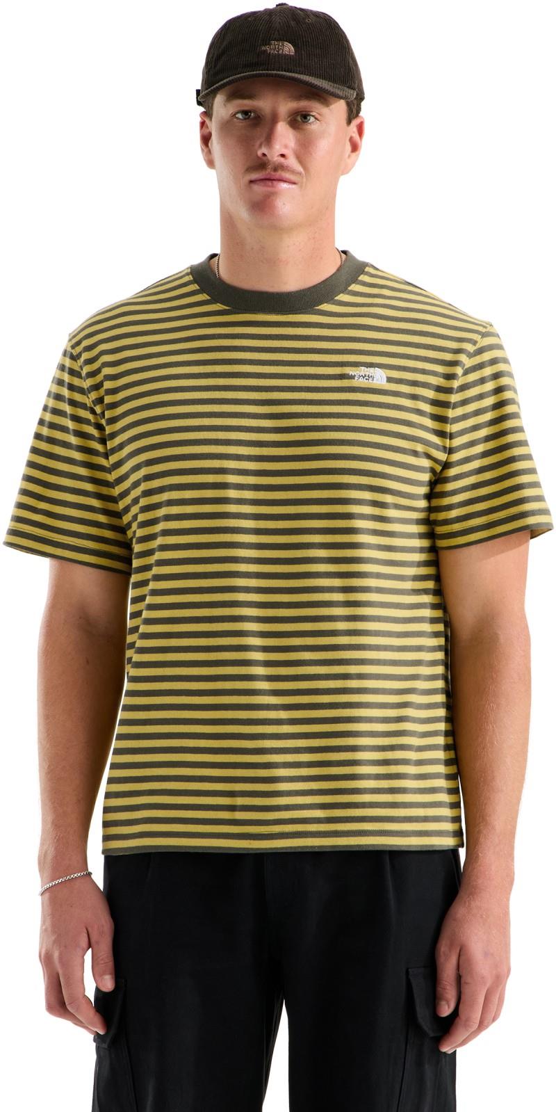 Vista Stripe SS Tee - Mens - new taupe green tnf pinch stripe 1