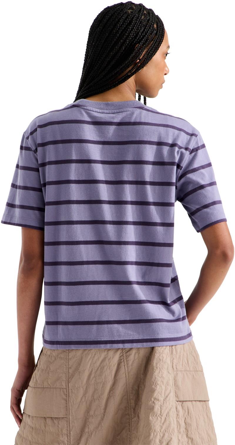 Vista Stripe SS Tee - Womens - grounded plum tnf open stripe 1