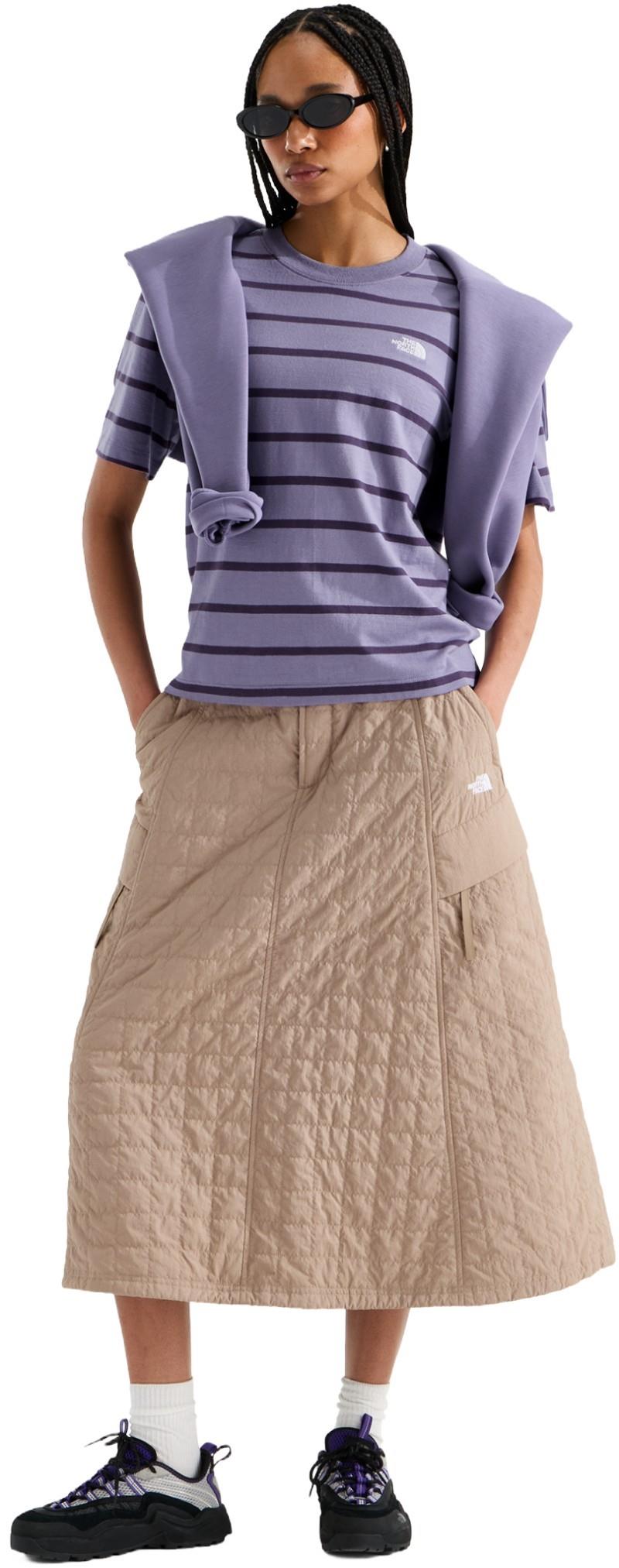 Vista Stripe SS Tee - Womens - grounded plum tnf open stripe 1