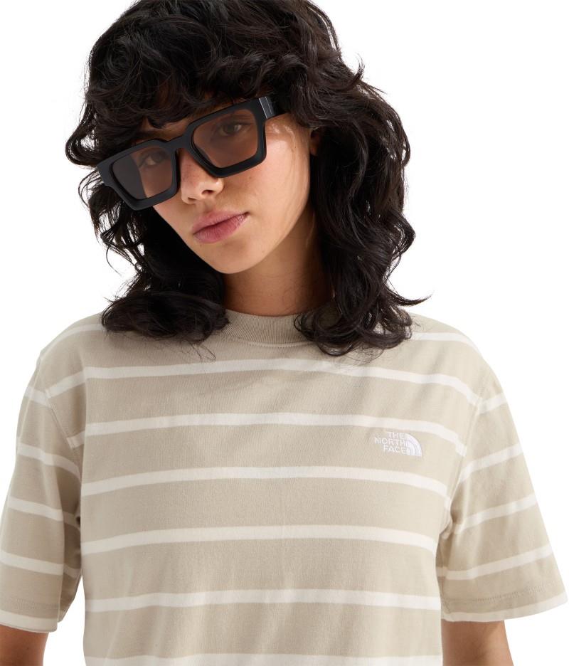 Vista Stripe SS Tee - Womens - timeless taupe tnf open stripe 1