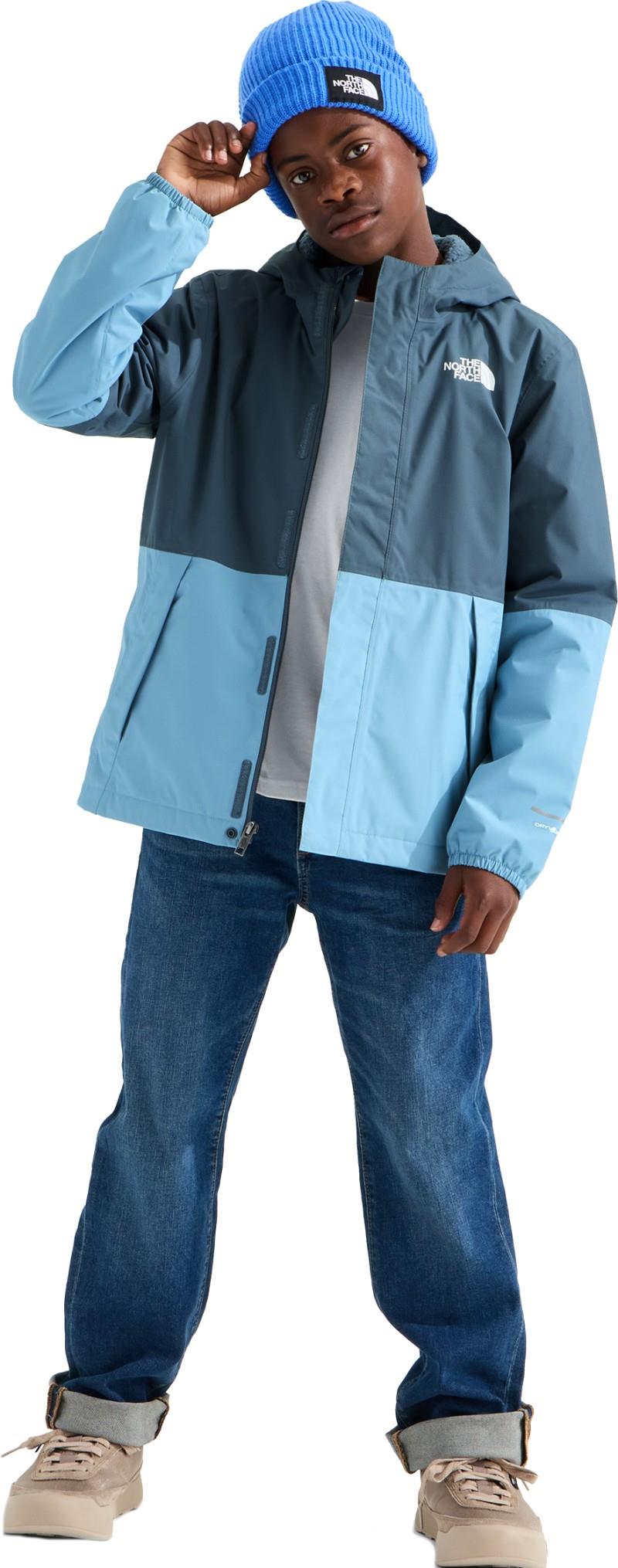 Warm Antora Rain Jacket - Boys - granite grey / pale teal 1