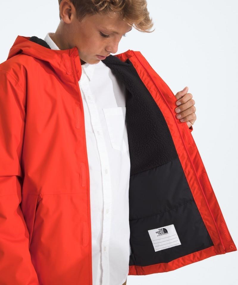 Warm Antora Rain Jacket - Boys - lava red 1
