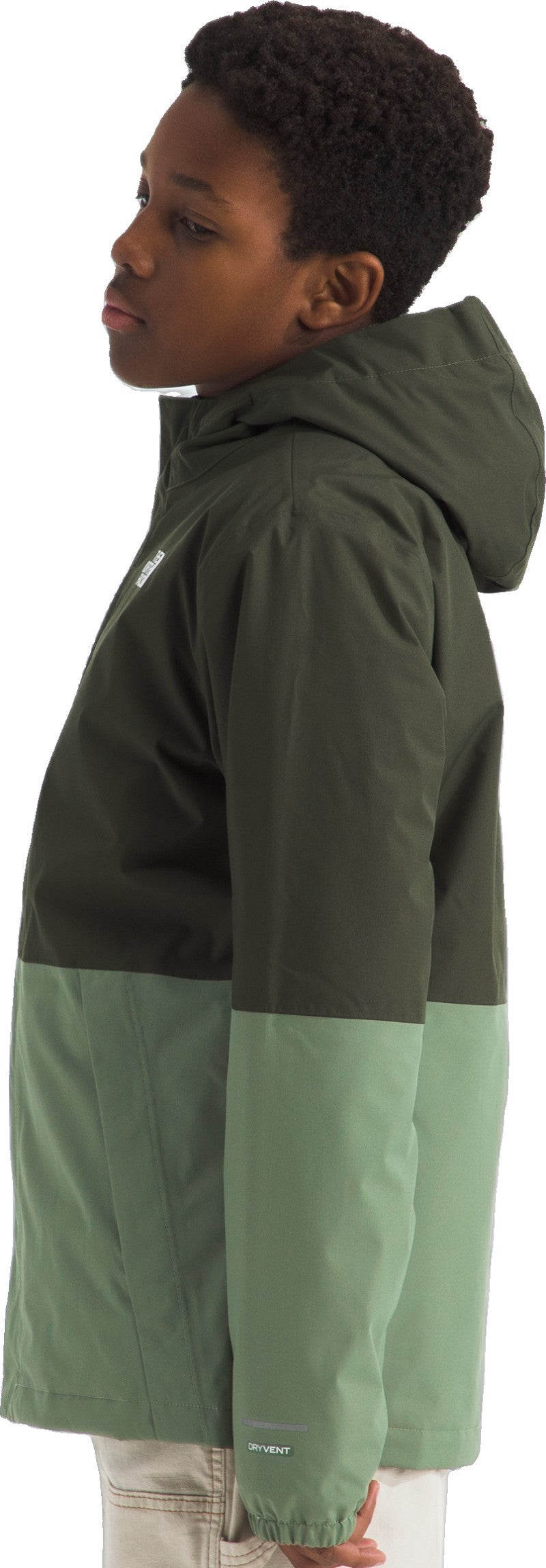 Warm Antora Rain Jacket - Boys - new taupe green / bark mist 1