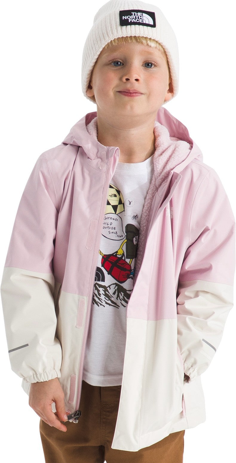 Warm Antora Rain Jacket - Kids - pale blossom / white dune 1