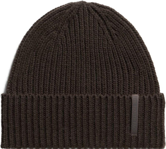 Wool Blend Beanie - dark chestnut 1
