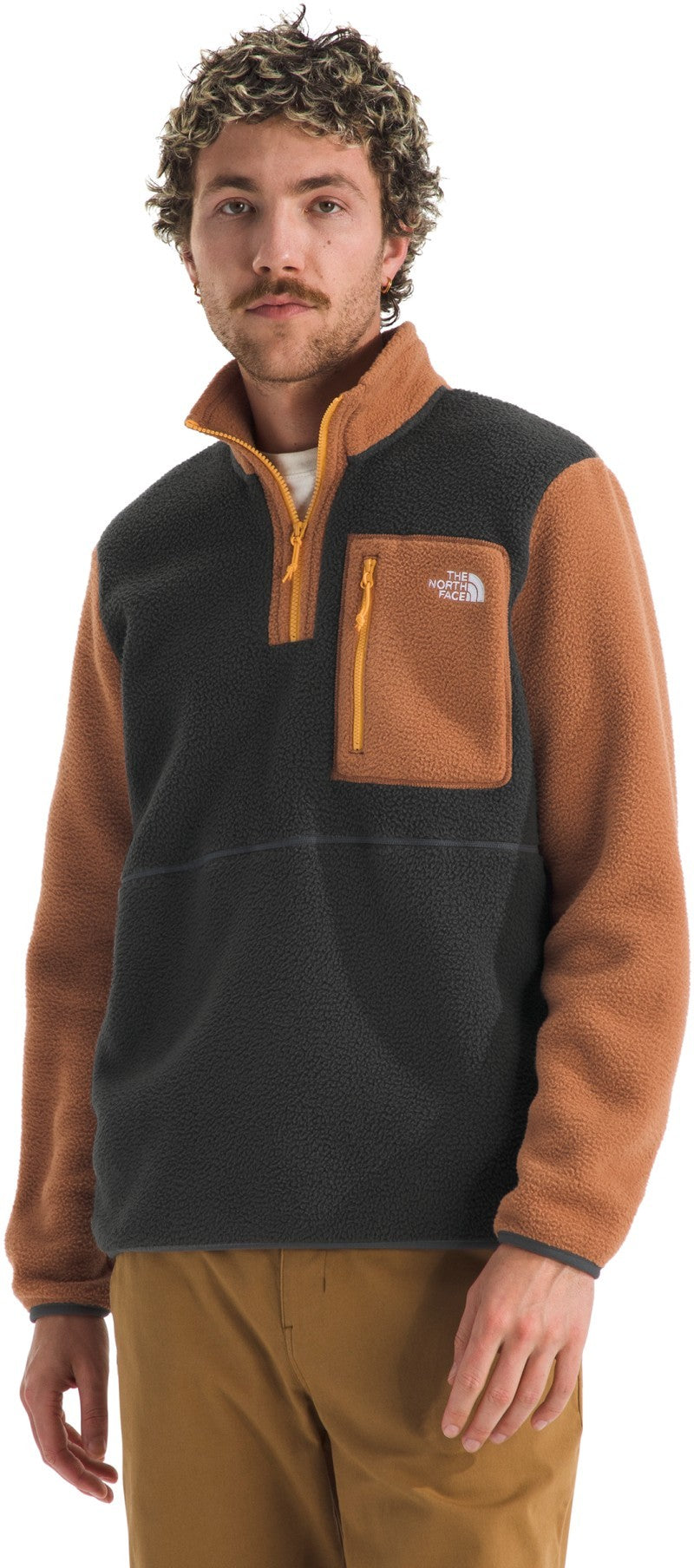Yumiori 1/4 Zip - Mens - asphalt grey / burnt umber / summit gold 1