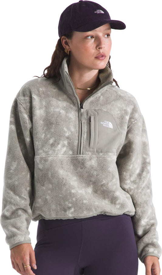 Yumiori Off Peak Half Zip Printed Jacket - Womens - stone slab chalk texture print 1