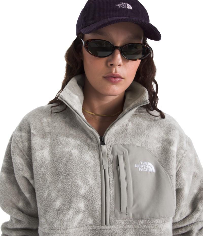 Yumiori Off Peak Half Zip Printed Jacket - Womens - stone slab chalk texture print 1