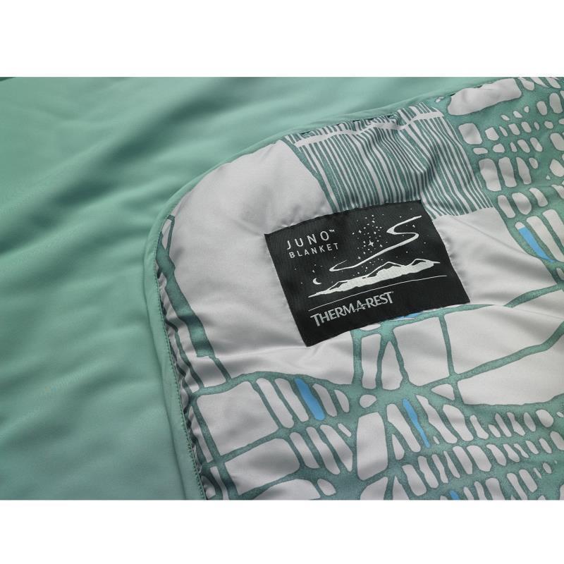 Juno Blanket - sage nature grid print 1