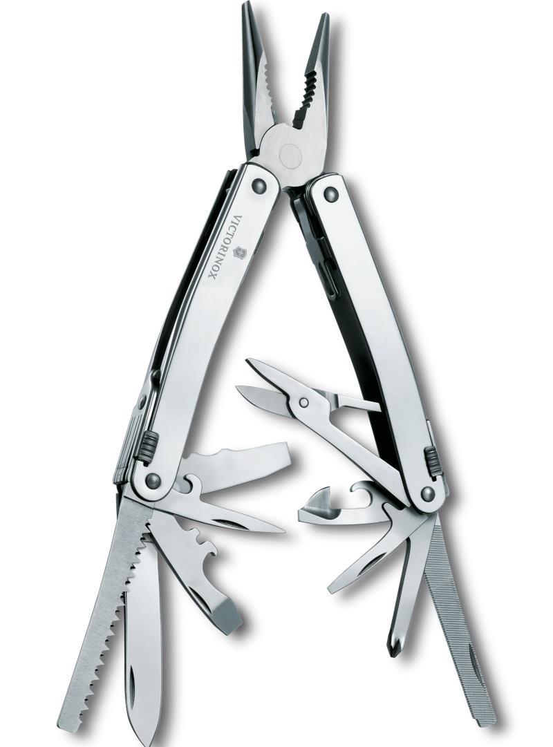 Swiss Tool Spirit X w/ Leather Pouch - silver 1