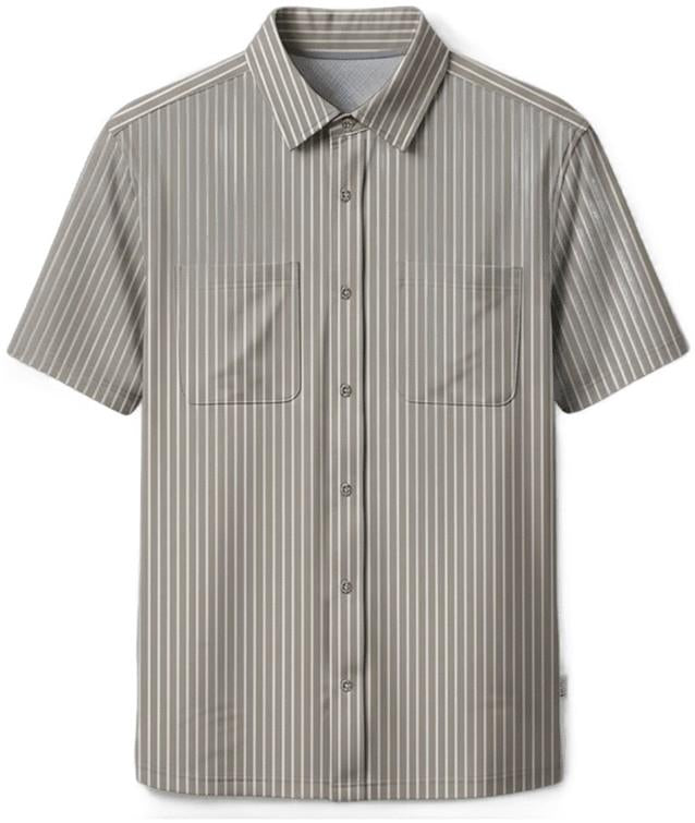 Bridge Relaxed Button Down SS - Mens - white stripe 1