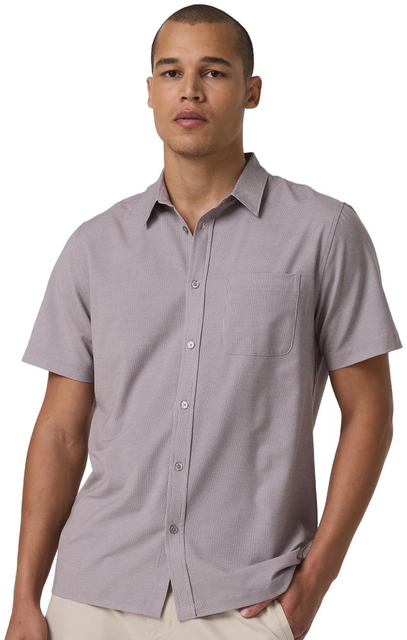 Bridge SS Button Down - Mens - sable mini stripe 1