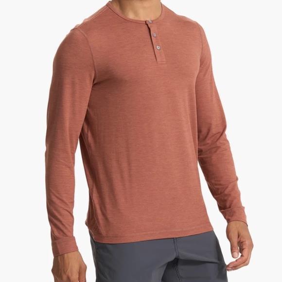 Ease Performance LS Henley - Mens - Copper Heather 1