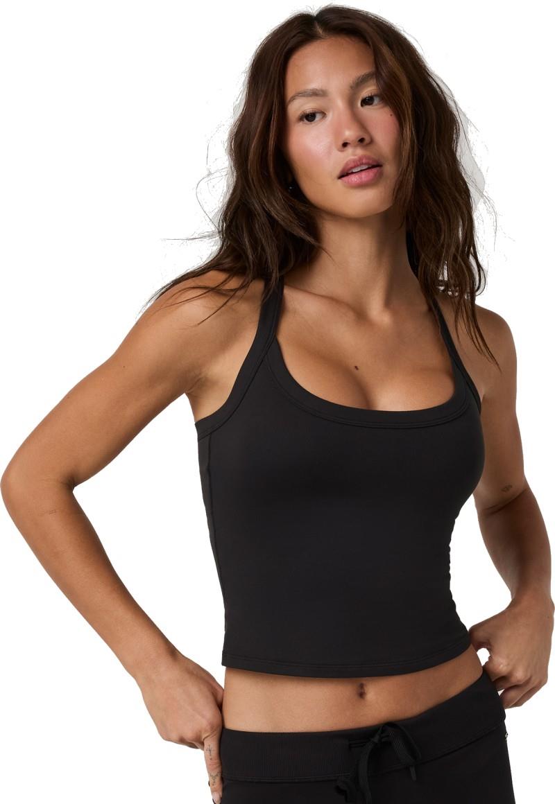 Halo Cross Back Tank - Womens - solid black 1