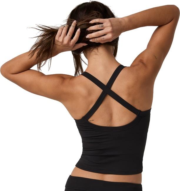 Halo Cross Back Tank - Womens - solid black 1