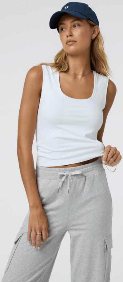 Halo Essential Scoop Tank - Womens - white 1