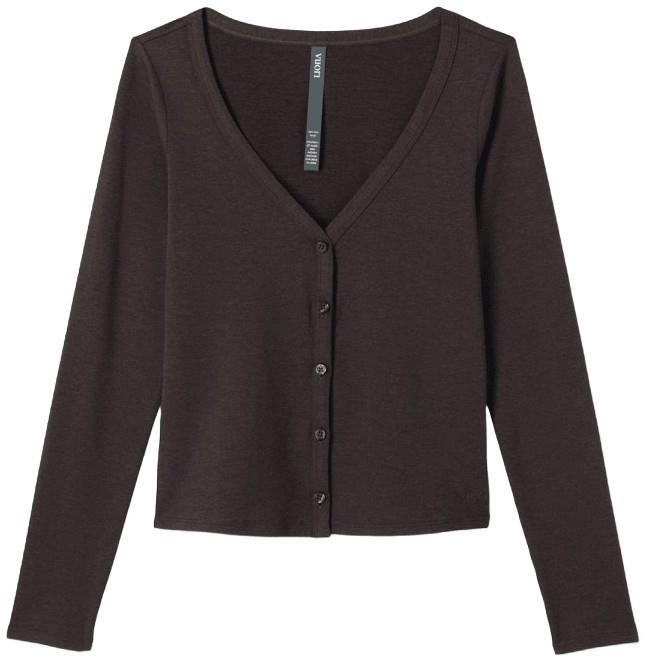 Halo V-Neck LS Cardigan - Womens - java heather 1
