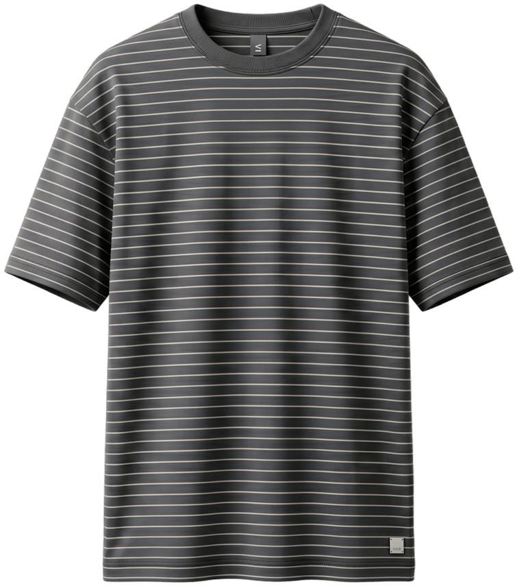 Heavyweight Relaxed SS Tee - Mens - dark pewter stripe 1