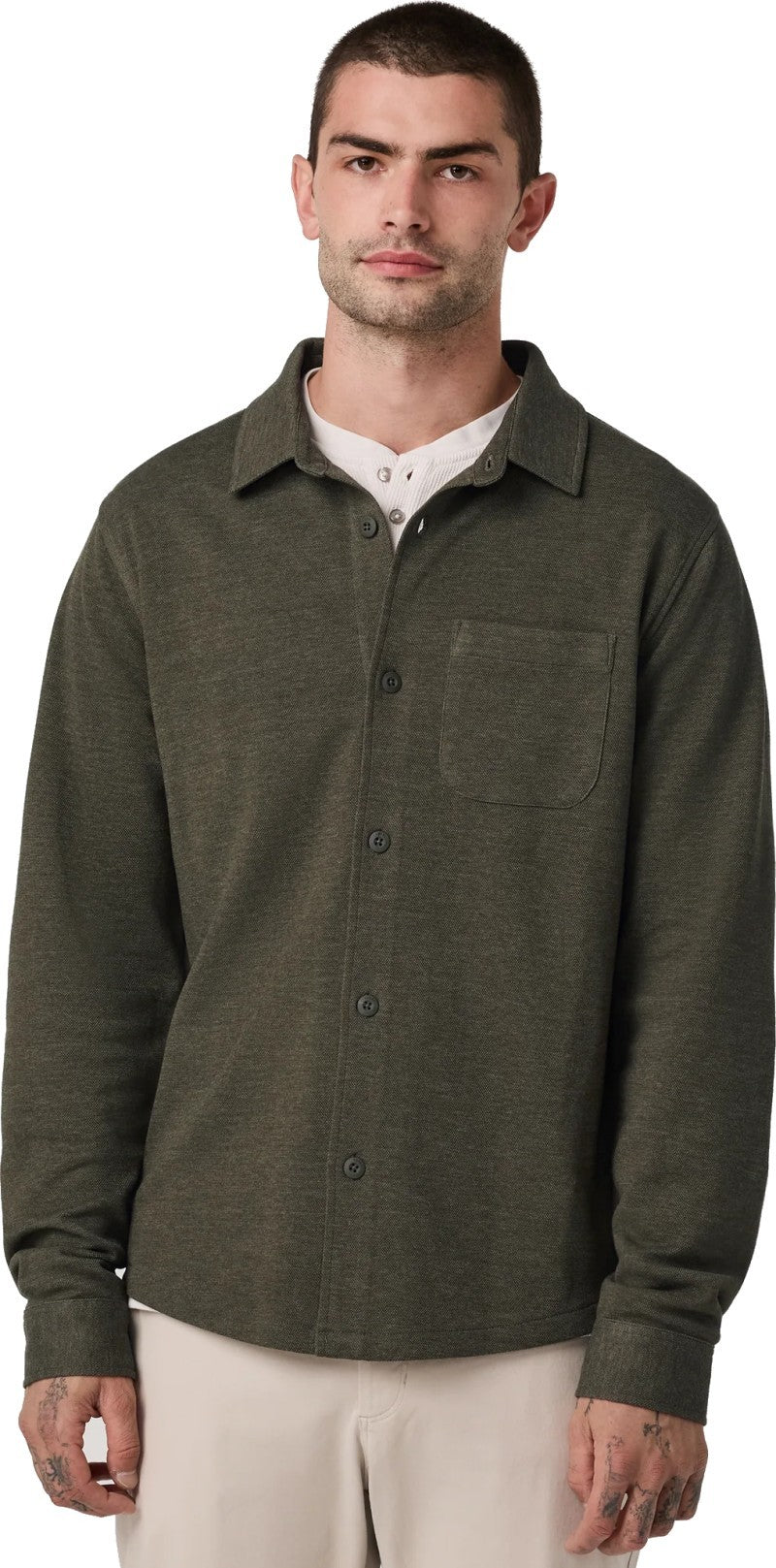 Jeffreys Overshirt - Mens - olive heather 1