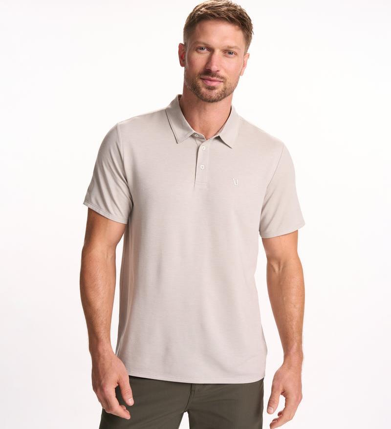 Knit Twill Polo - Mens - Beach Sand Heather 2