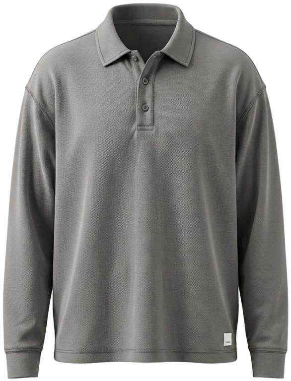 Loma Pique Polo LS - Mens - dark pewter 1