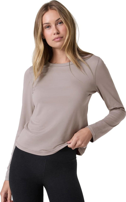 Lux Crew LS Tee - Womens - pebble 1