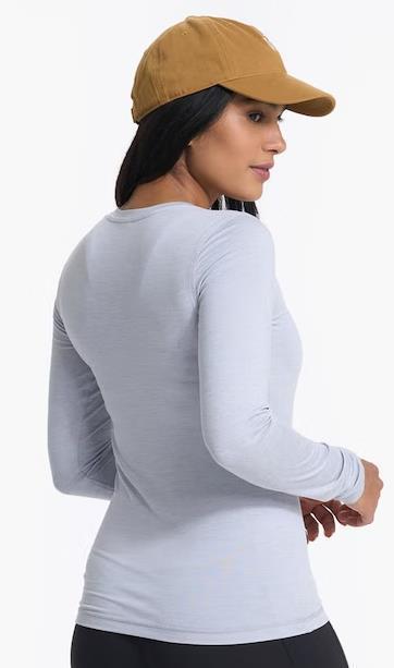 Lux LS Crew - Womens - Platinum Heather 2
