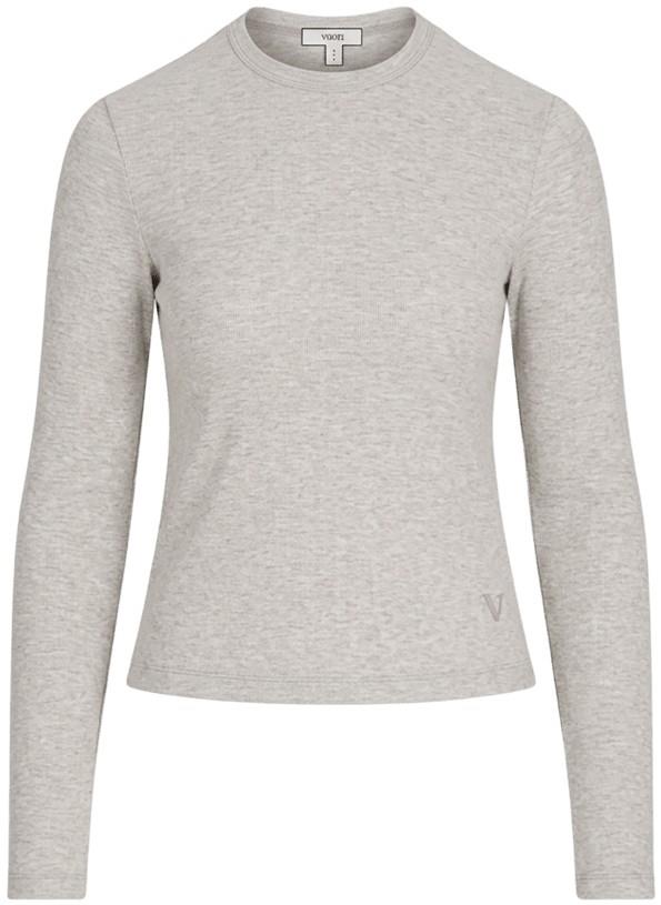 Pose Subtle Scoop LS - Womens - white heather grey 1