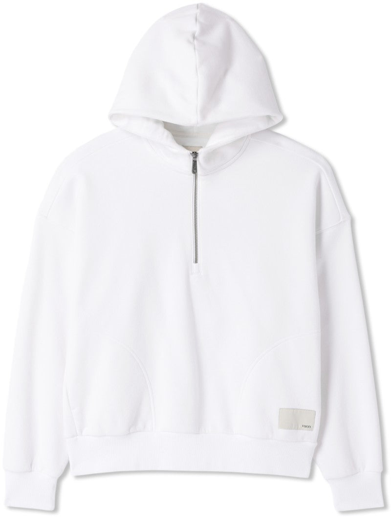 Restore OS Half Zip Hoodie - Womens - white 1