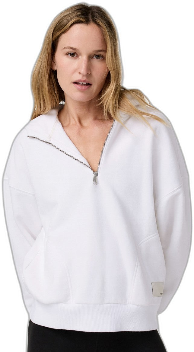 Restore OS Half Zip Hoodie - Womens - white 1