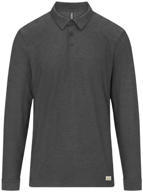 Strato LS Tech Polo - Mens - charcoal heather 1
