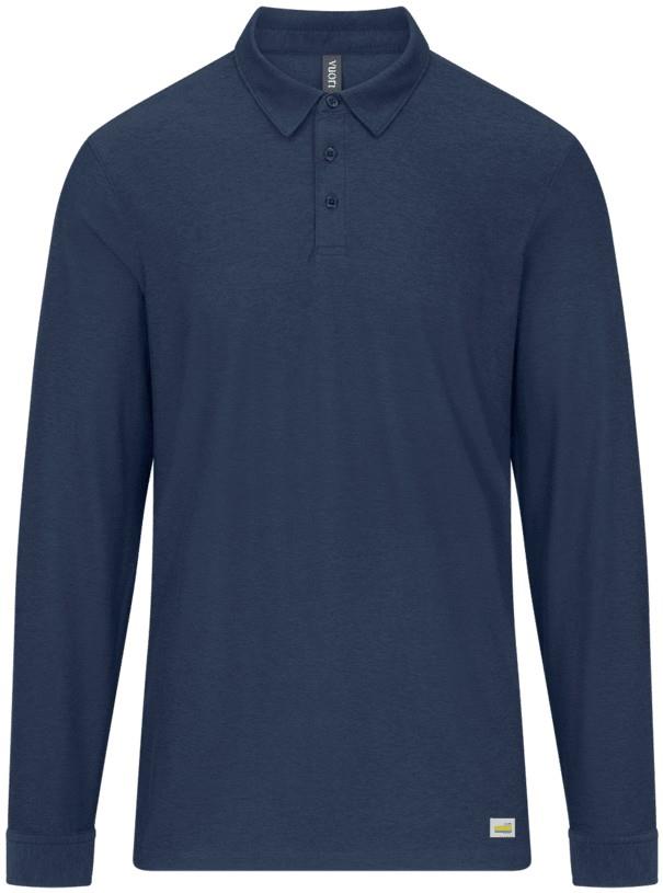 Strato LS Tech Polo - Mens - navy heather 1