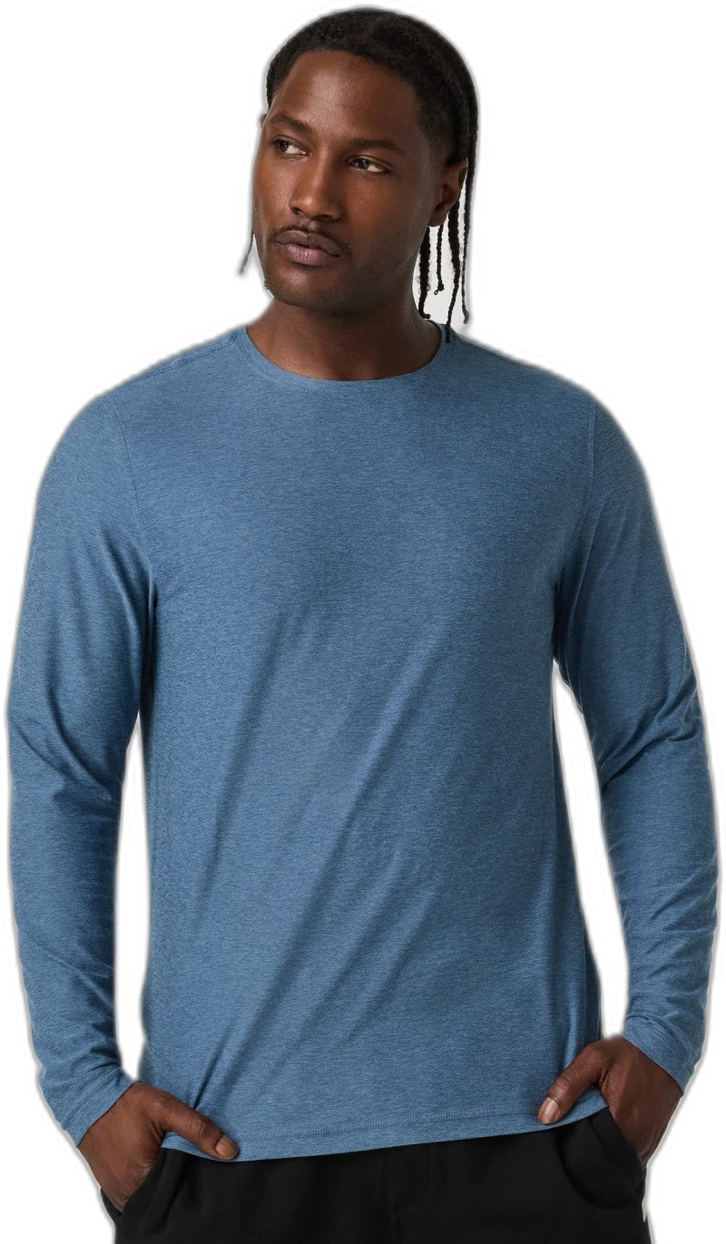 Strato LS Tech Tee - Mens - pool blue heather 1
