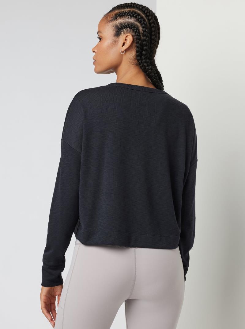 Sunrise Oversized LS Henley - Womens - black 1