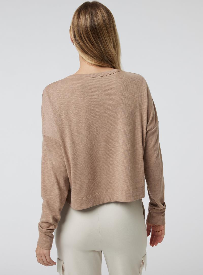 Sunrise Oversized LS Henley - Womens - goldenrod 1