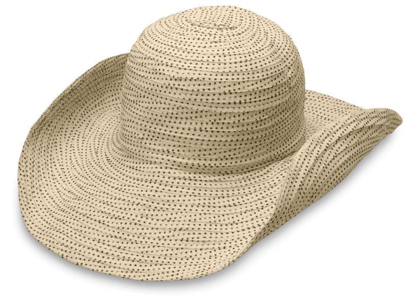 Scrunchie Hat - Womens - Natural / Brown Dots 2