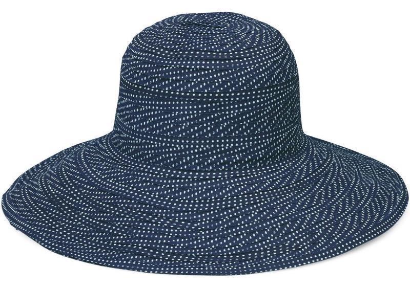 Scrunchie Hat - Womens - Navy / White Dots 1