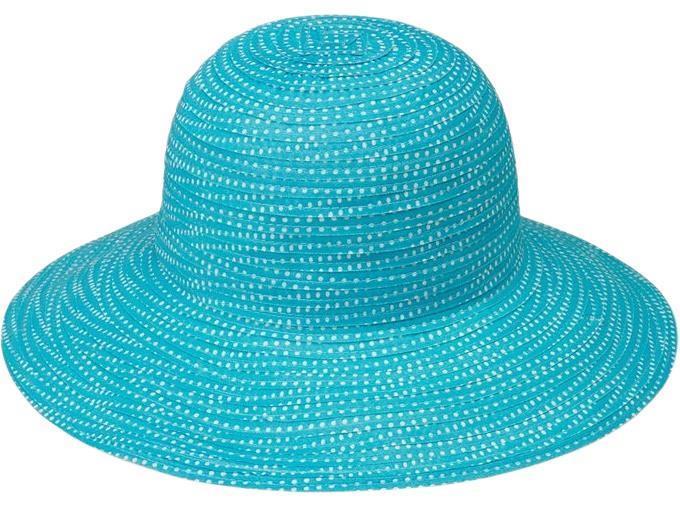 Scrunchie Hat - Womens - Turquoise / White Dots 1