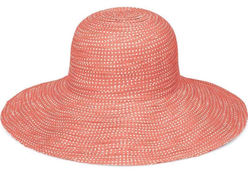Scrunchie Hat - Womens - coral / white dots 1