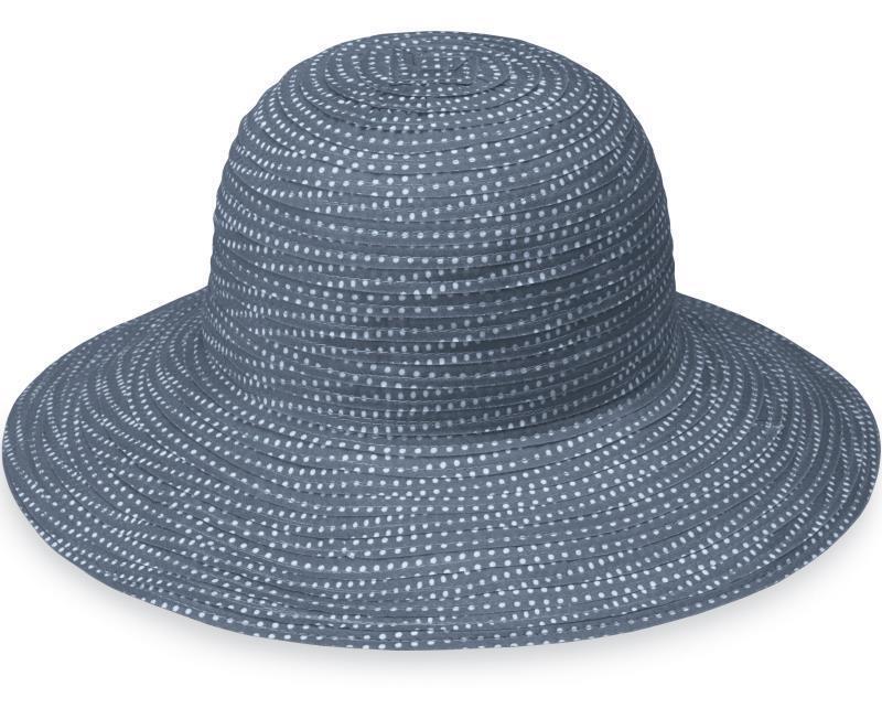 Scrunchie Hat - Womens - slate blue / white dots 1