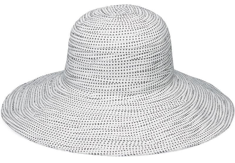 Scrunchie Hat - Womens - white / black dots 1
