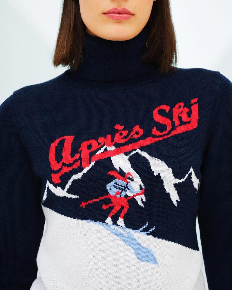 Afterski Sweater - Womens - navy blue 1
