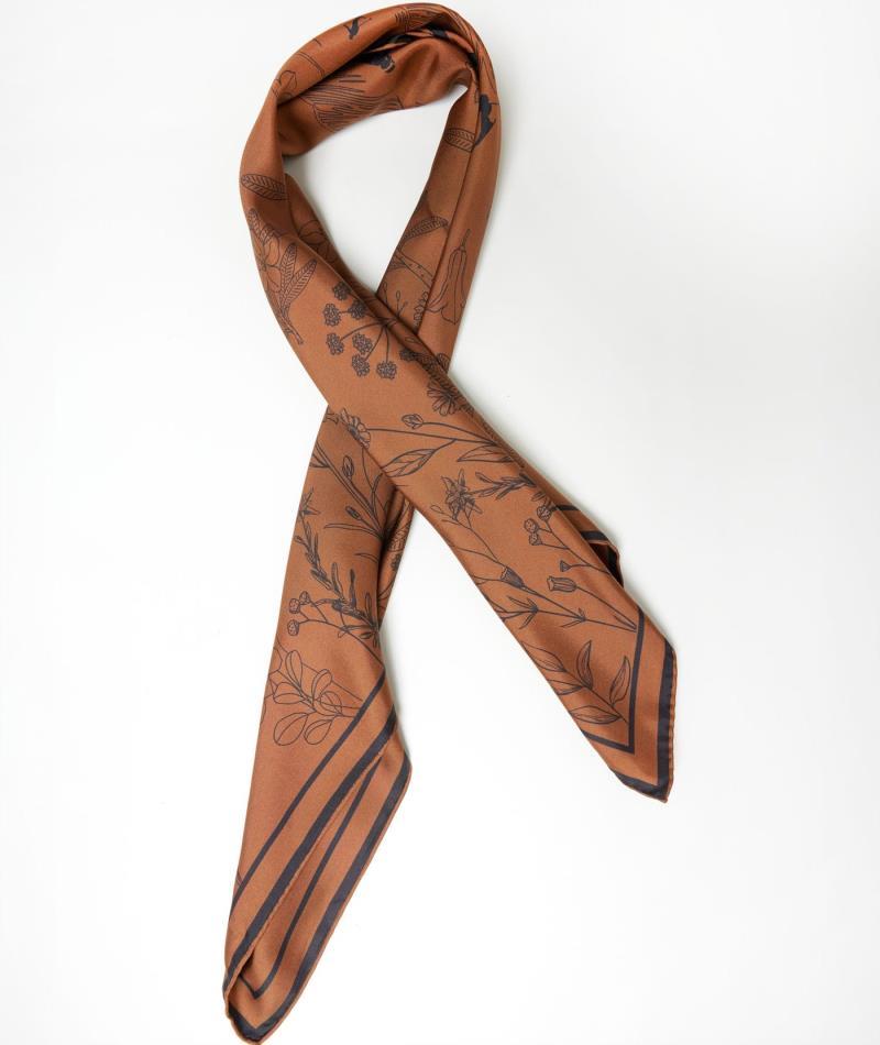 Alps Silk Scarf - Womens - cinnamon 1