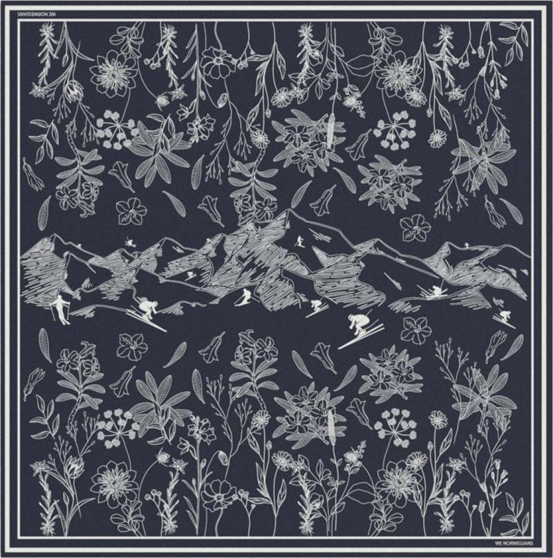 Alps Silk Scarf - Womens - navy blue 1